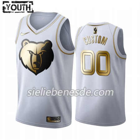Kinder NBA Memphis Grizzlies Trikot Nike 2019-2020 Weiß Golden Edition Swingman - Benutzerdefinierte